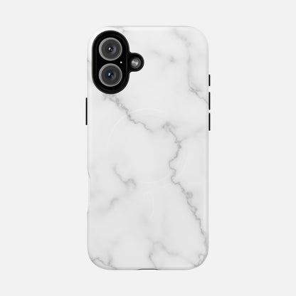 White Marble iPhone Case — Tough Magnetic | MagSafe Compatible