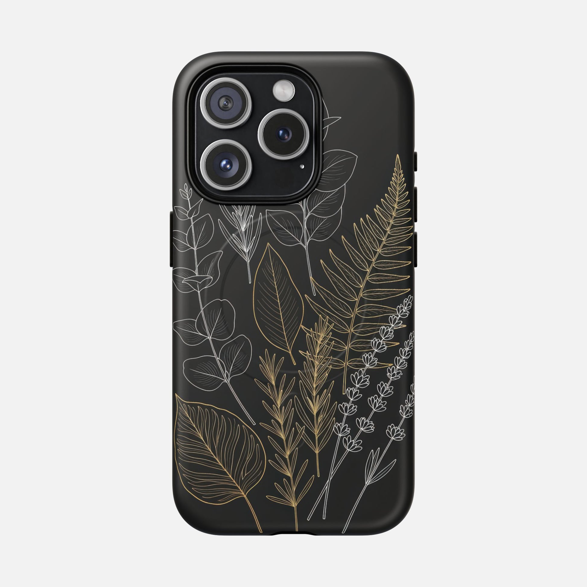 Tough Magnetic Case — Botanical Gold & Silver Fern Phone Cover iPhone 15 Pro Matte Phone Case