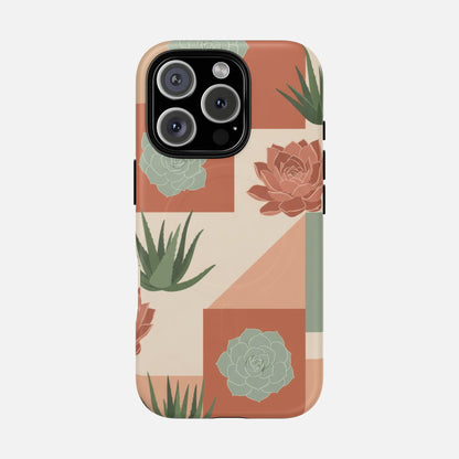 Succulent Pattern Tough Magnetic Phone Case iPhone 16 Pro Matte Phone Case