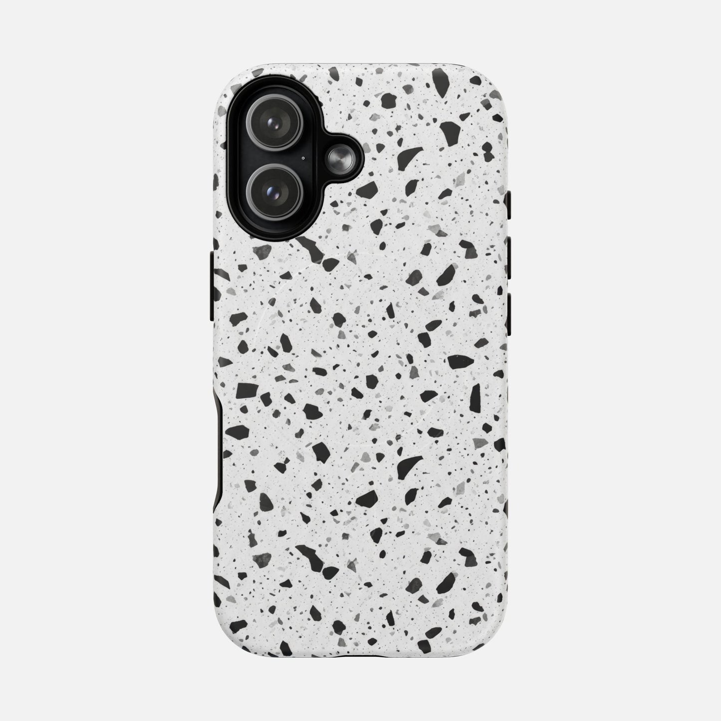 Terrazzo Black & White iPhone Case — Tough Magnetic | MagSafe Compatible