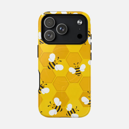 Cute Yellow Bumblebee iPhone Case — Tough Magnetic | MagSafe Compatible
