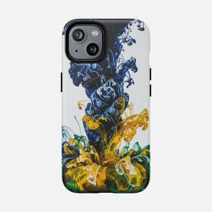 Abstract Ink Splash Tough Magnetic Phone Case iPhone 14 Matte Phone Case