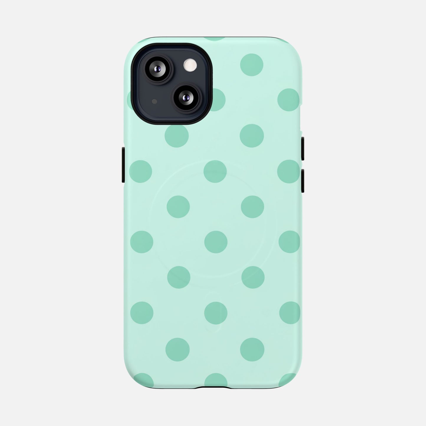 Mint Polka Dot iPhone Case — Tough Magnetic | MagSafe Compatible