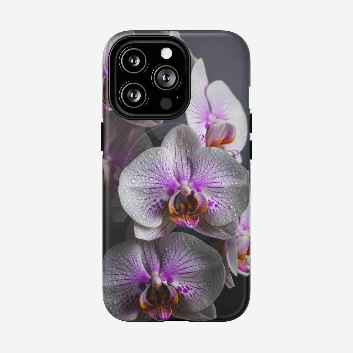 Orchid Bloom Tough Magnetic Phone Case — Waterdrop Floral Protection iPhone 13 Pro Matte Phone Case