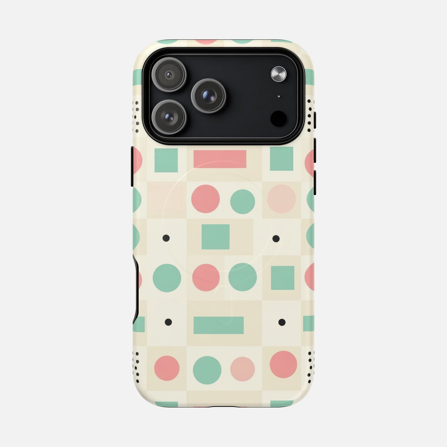 Pastel Circles & Squares iPhone Case — Tough Magnetic | MagSafe Compatible