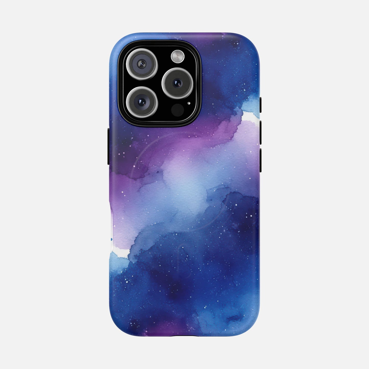 Galaxy Watercolor Tough Magnetic Phone Case — Blue Purple Nebula MagSafe Cover iPhone 16 Pro Matte Phone Case
