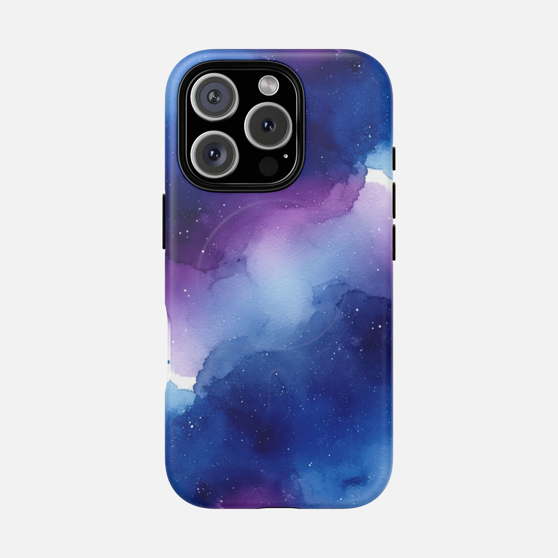 Galaxy Watercolor Tough Magnetic Phone Case — Blue Purple Nebula MagSafe Cover iPhone 16 Pro Matte Phone Case