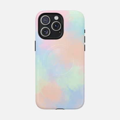 Pastel Watercolor Tough Magnetic Phone Case — Protective MagSafe Compatible Cover iPhone 15 Pro Max Glossy Phone Case