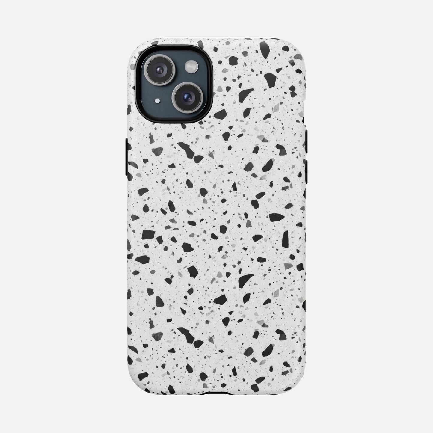 Terrazzo Black & White iPhone Case — Tough Magnetic | MagSafe Compatible
