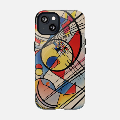 Abstract Geometric Phone Case — Colorful Modern Art Tough Magnetic Case iPhone 13 Glossy Phone Case
