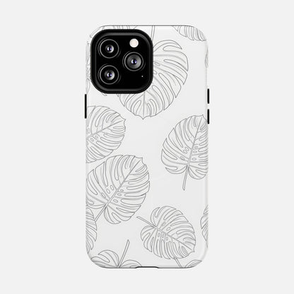 Monstera Leaf Clear Tropical Pattern iPhone Case — Tough Magnetic | MagSafe Compatible
