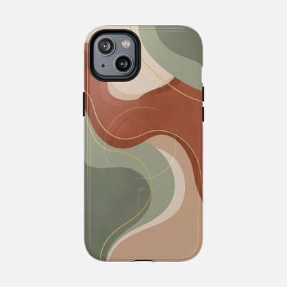 Abstract Earth Tone iPhone Case — Tough Magnetic | MagSafe Compatible
