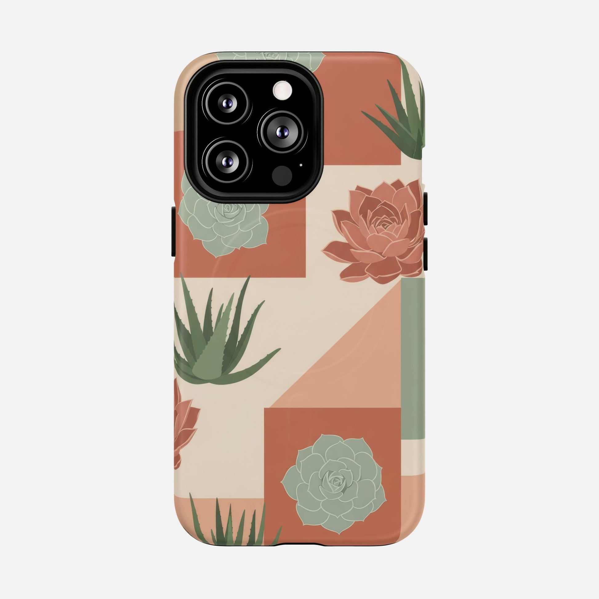 Succulent Pattern Tough Magnetic Phone Case iPhone 13 Pro Matte Phone Case