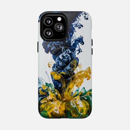 Abstract Ink Splash Tough Magnetic Phone Case iPhone 13 Pro Max Glossy Phone Case