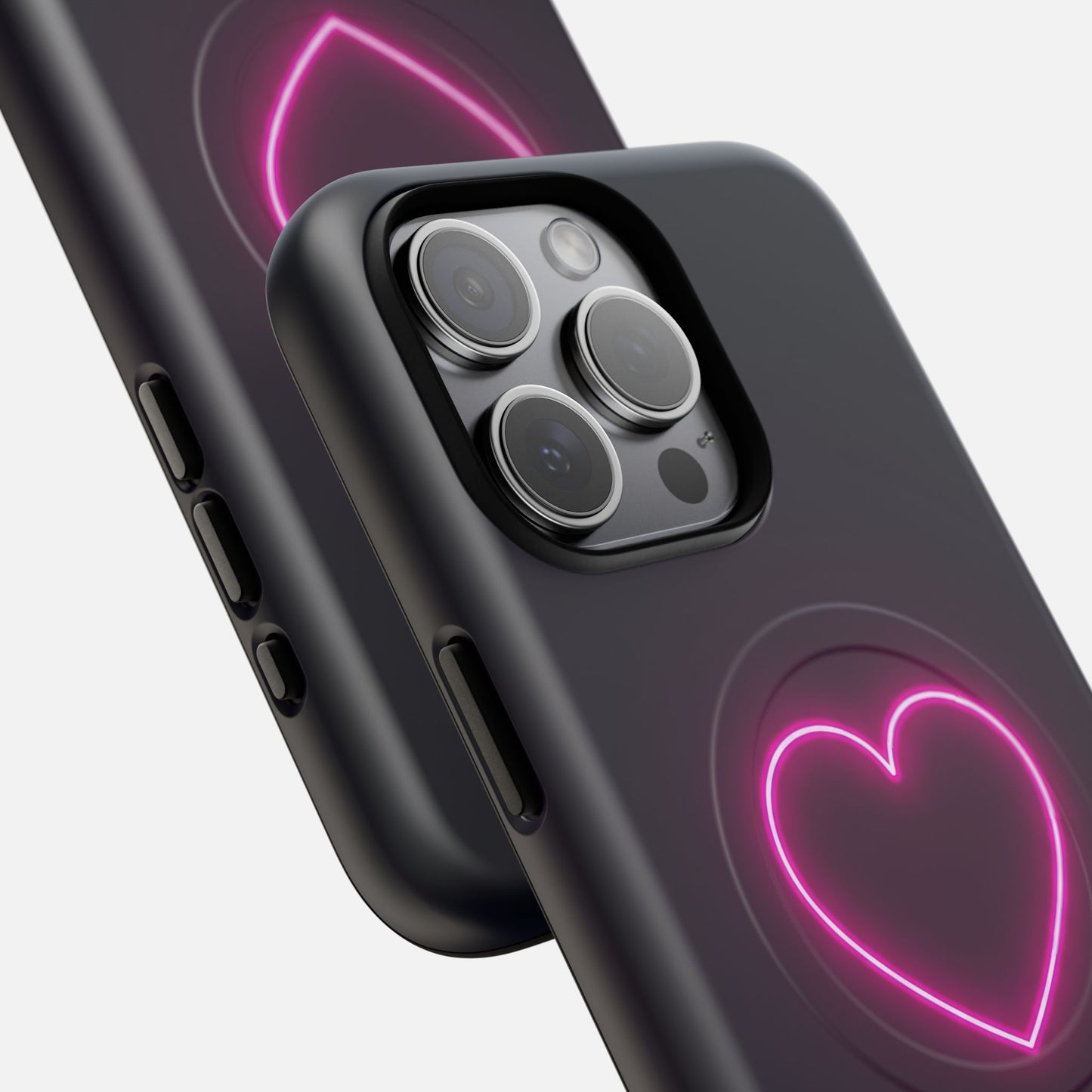 Neon Heart With Glow Pink iPhone Case — Tough Magnetic | MagSafe Compatible
