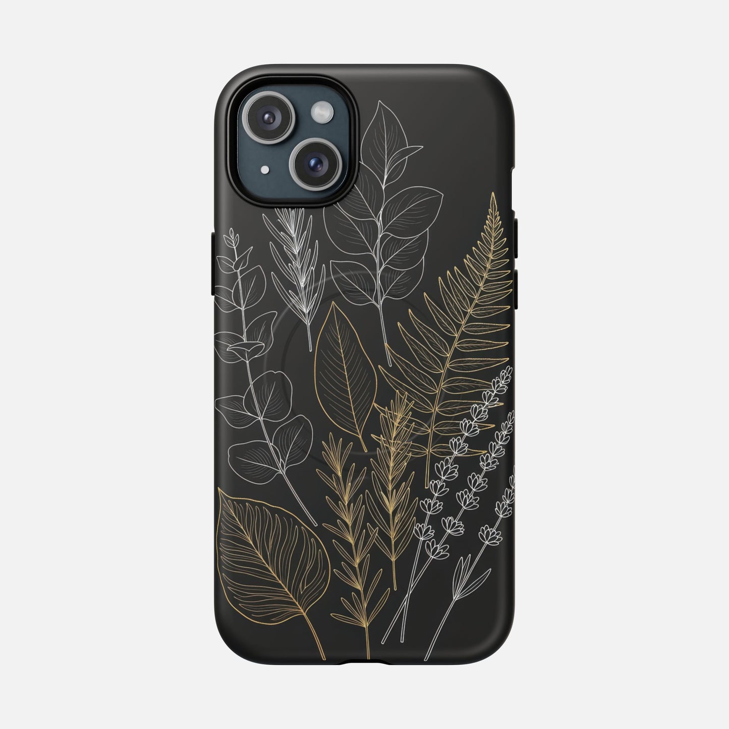 Tough Magnetic Case — Botanical Gold & Silver Fern Phone Cover iPhone 15 Plus Matte Phone Case