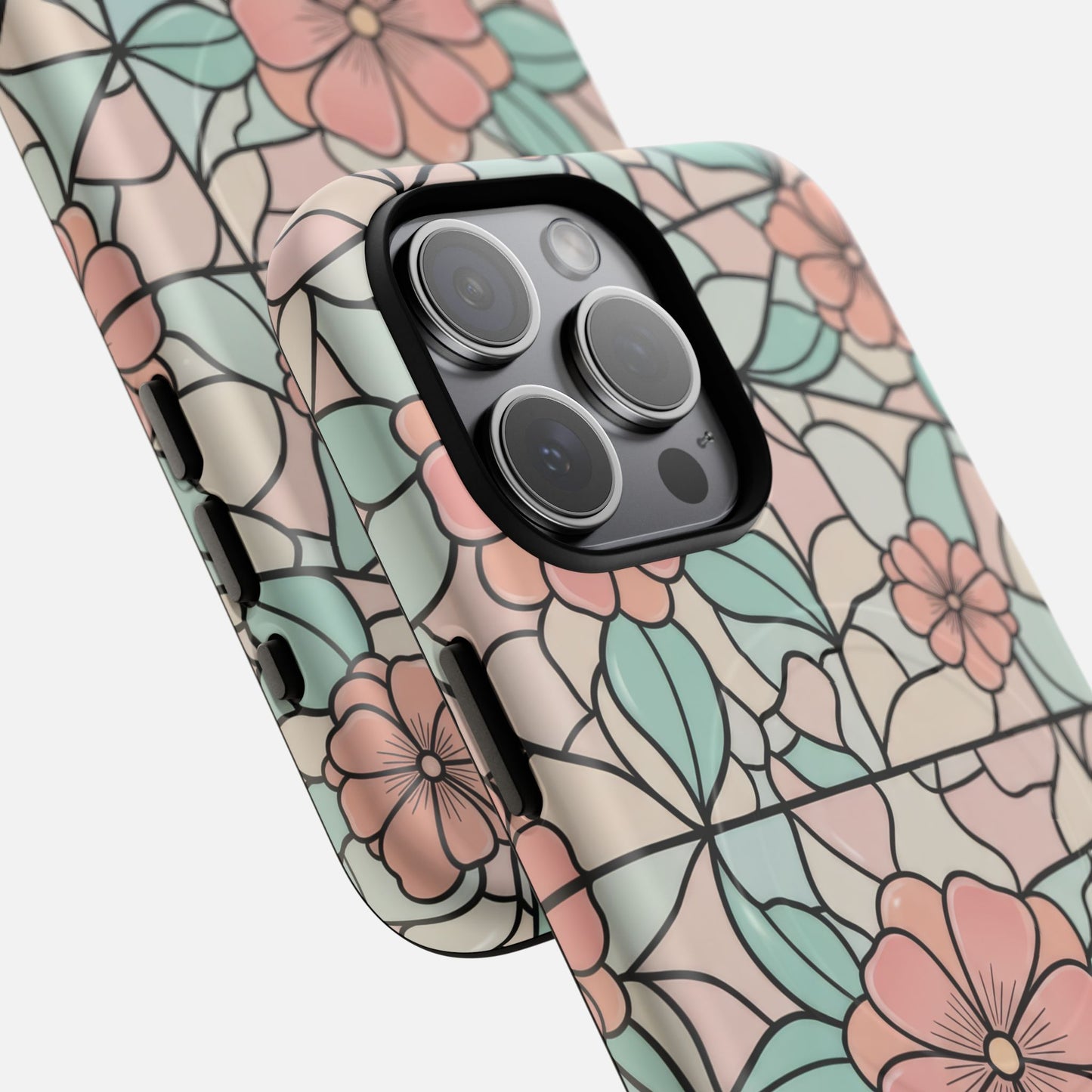 Pastel Floral Mosaic iPhone Case — Tough Magnetic | MagSafe Compatible