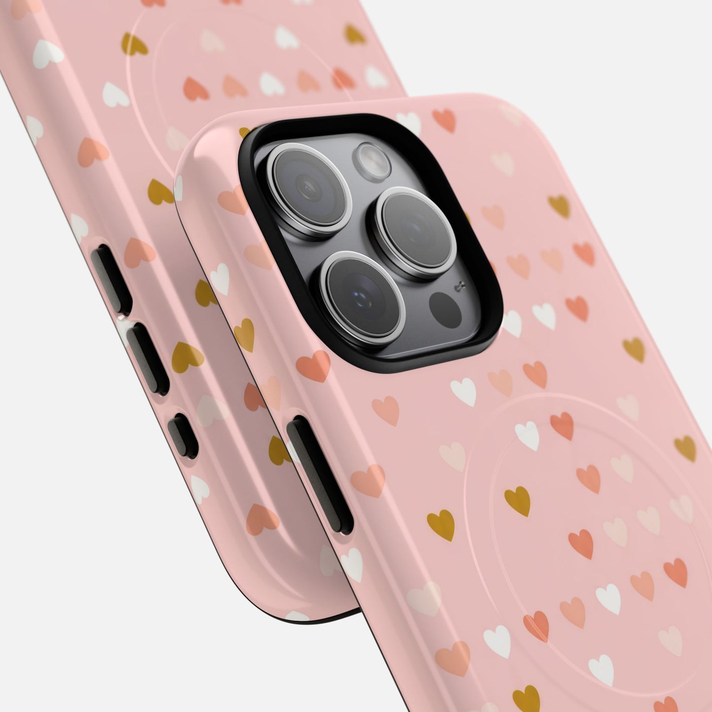 Pink Heart Pattern iPhone Case — Tough Magnetic | MagSafe Compatible