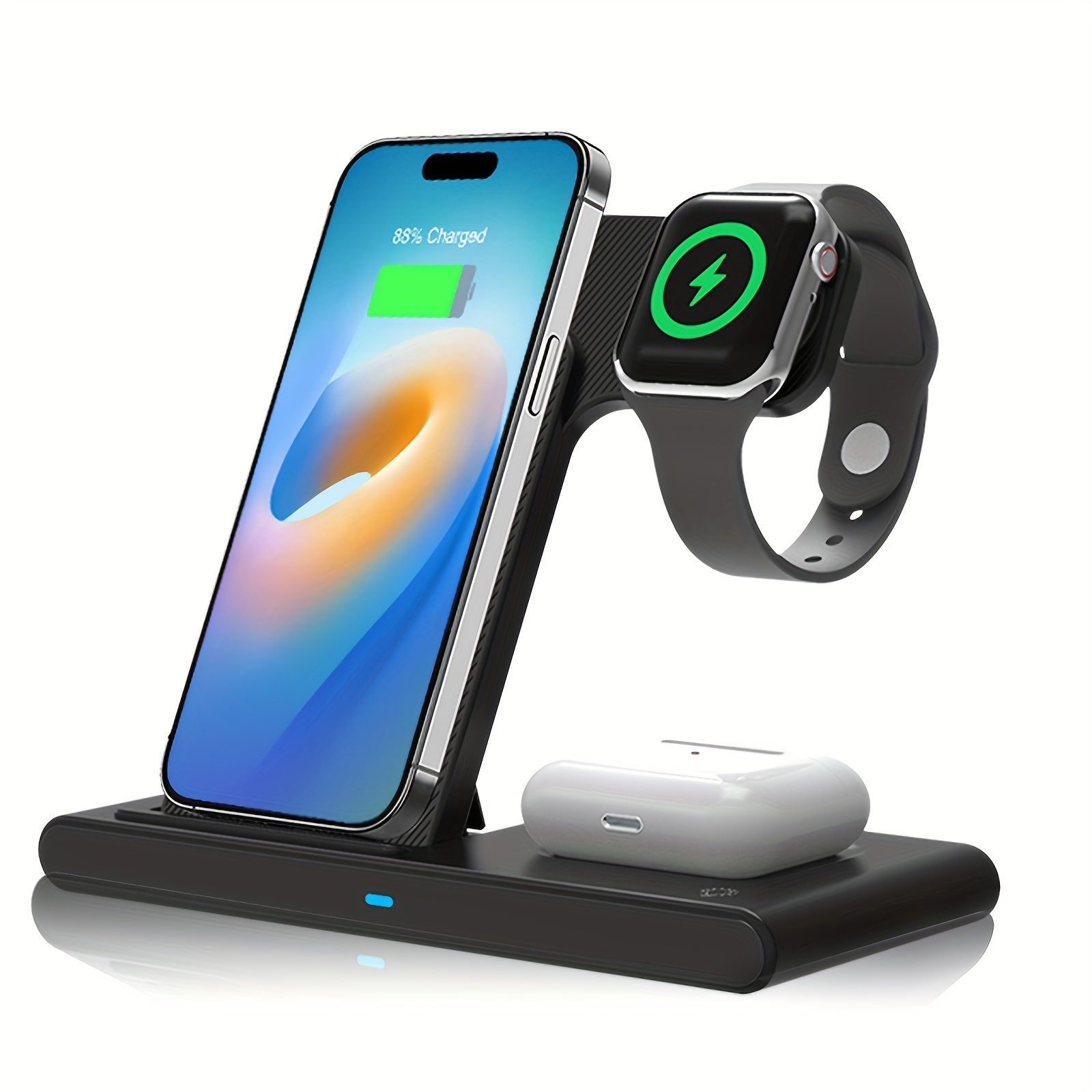 Foldable 3-in-1 Fast Wireless Charger for iPhone, iWatch, and AirPods - Zaidni Store