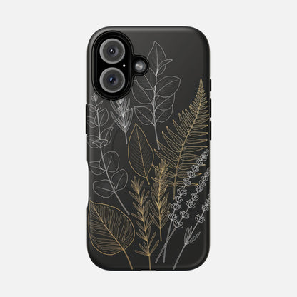 Tough Magnetic Case — Botanical Gold & Silver Fern Phone Cover iPhone 16 Matte Phone Case