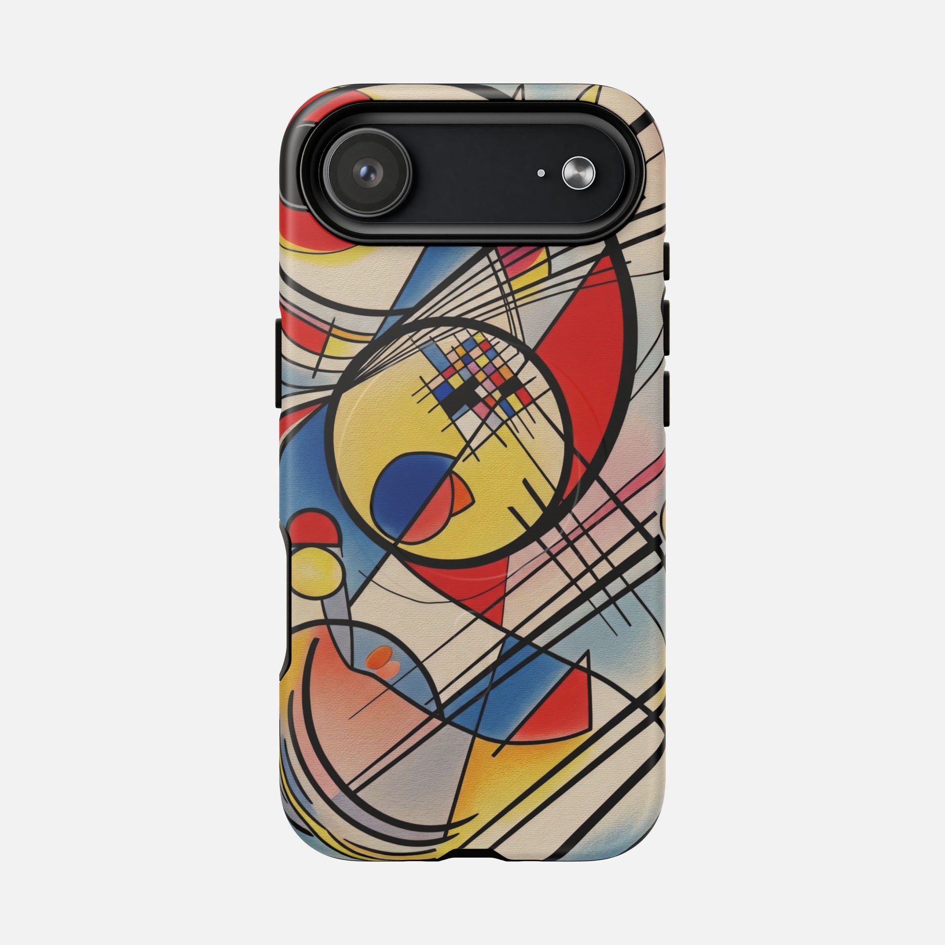 Abstract Geometric Phone Case — Colorful Modern Art Tough Magnetic Case iPhone 17 Air Matte Phone Case