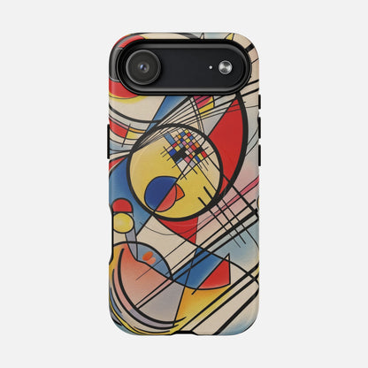 Abstract Geometric Phone Case — Colorful Modern Art Tough Magnetic Case iPhone 17 Air Matte Phone Case