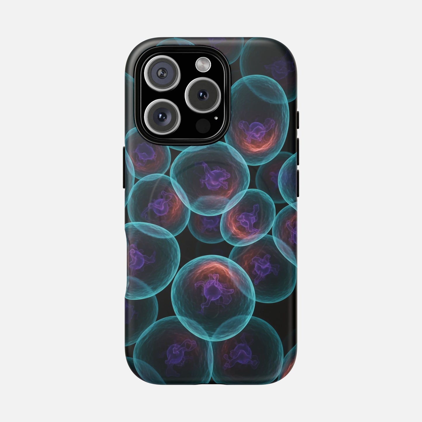 Abstract Neon Bubbles Magnetic Phone Case — Protective Tough Magnetic iPhone Cover iPhone 16 Pro Matte Phone Case