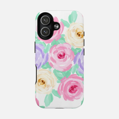 Floral Watercolor Roses iPhone Case — Tough Magnetic | MagSafe Compatible