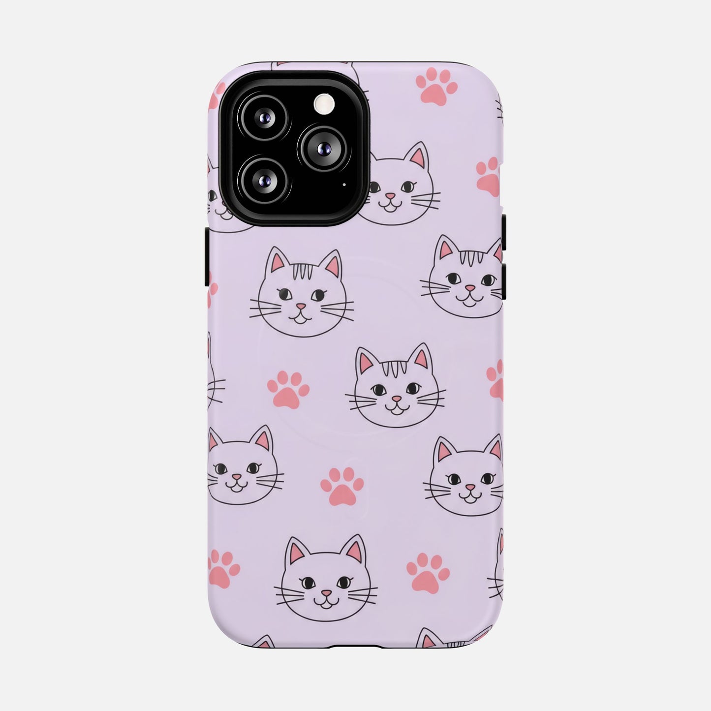 Cute Pink Cat Paw iPhone Case — Tough Magnetic | MagSafe Compatible