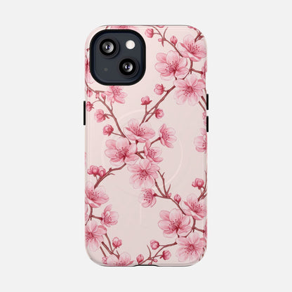 Pink Cherry Blossom iPhone Case — Tough Magnetic | MagSafe Compatible