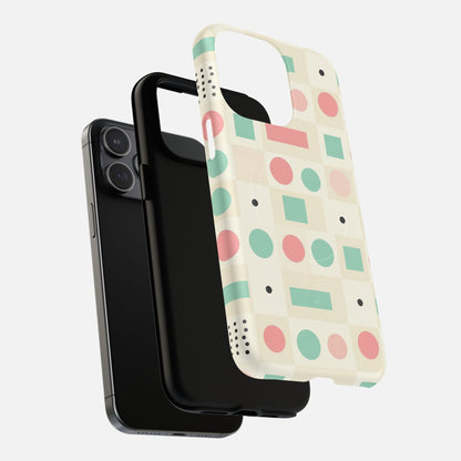 Pastel Circles & Squares iPhone Case — Tough Magnetic | MagSafe Compatible