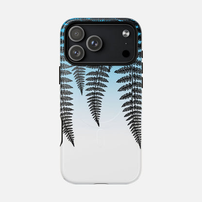 Fern Silhouette With Blue Ombre iPhone Case — Tough Magnetic | MagSafe Compatible