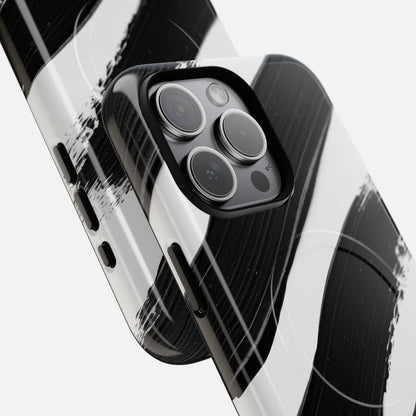 Abstract Black Brushstroke iPhone Case — Tough Magnetic | MagSafe Compatible