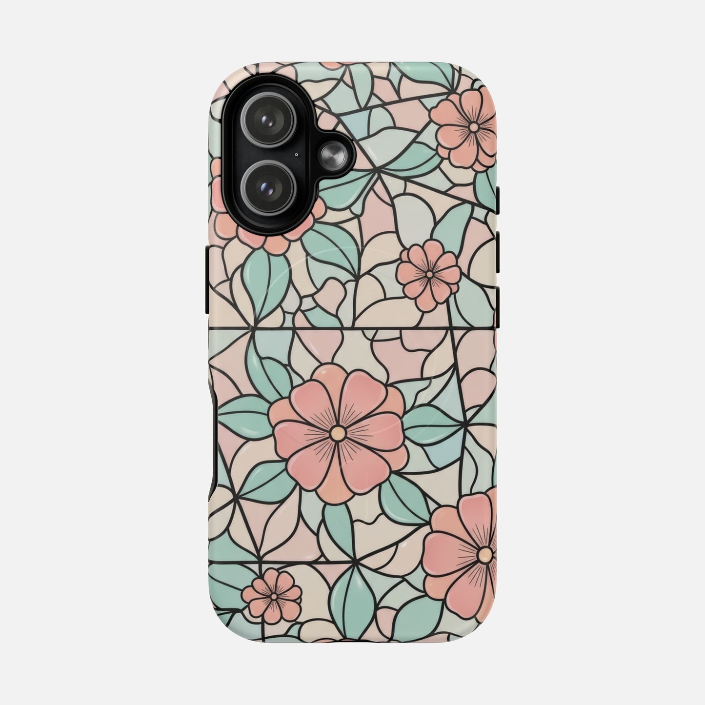 Pastel Floral Mosaic iPhone Case — Tough Magnetic | MagSafe Compatible