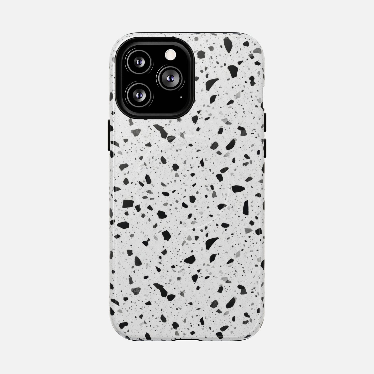 Terrazzo Black & White iPhone Case — Tough Magnetic | MagSafe Compatible
