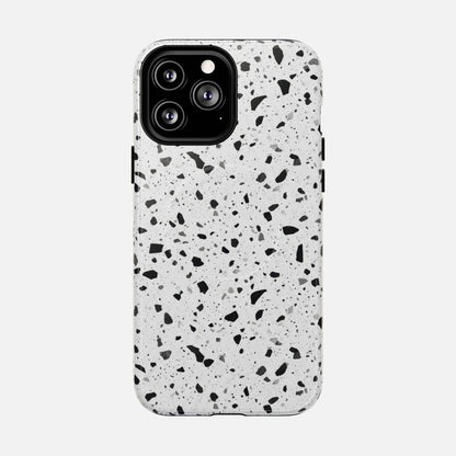 Terrazzo Black & White iPhone Case — Tough Magnetic | MagSafe Compatible