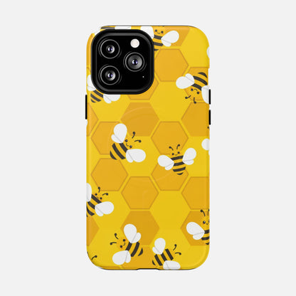 Cute Yellow Bumblebee iPhone Case — Tough Magnetic | MagSafe Compatible