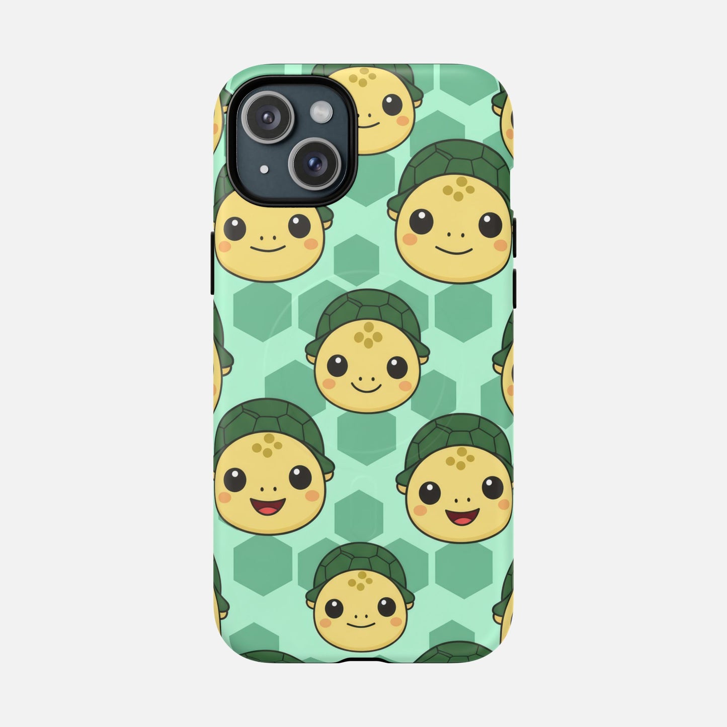 Cute Turtle Pattern Phone Case — Tough Magnetic Protective iPhone Cover iPhone 15 Plus Matte Phone Case
