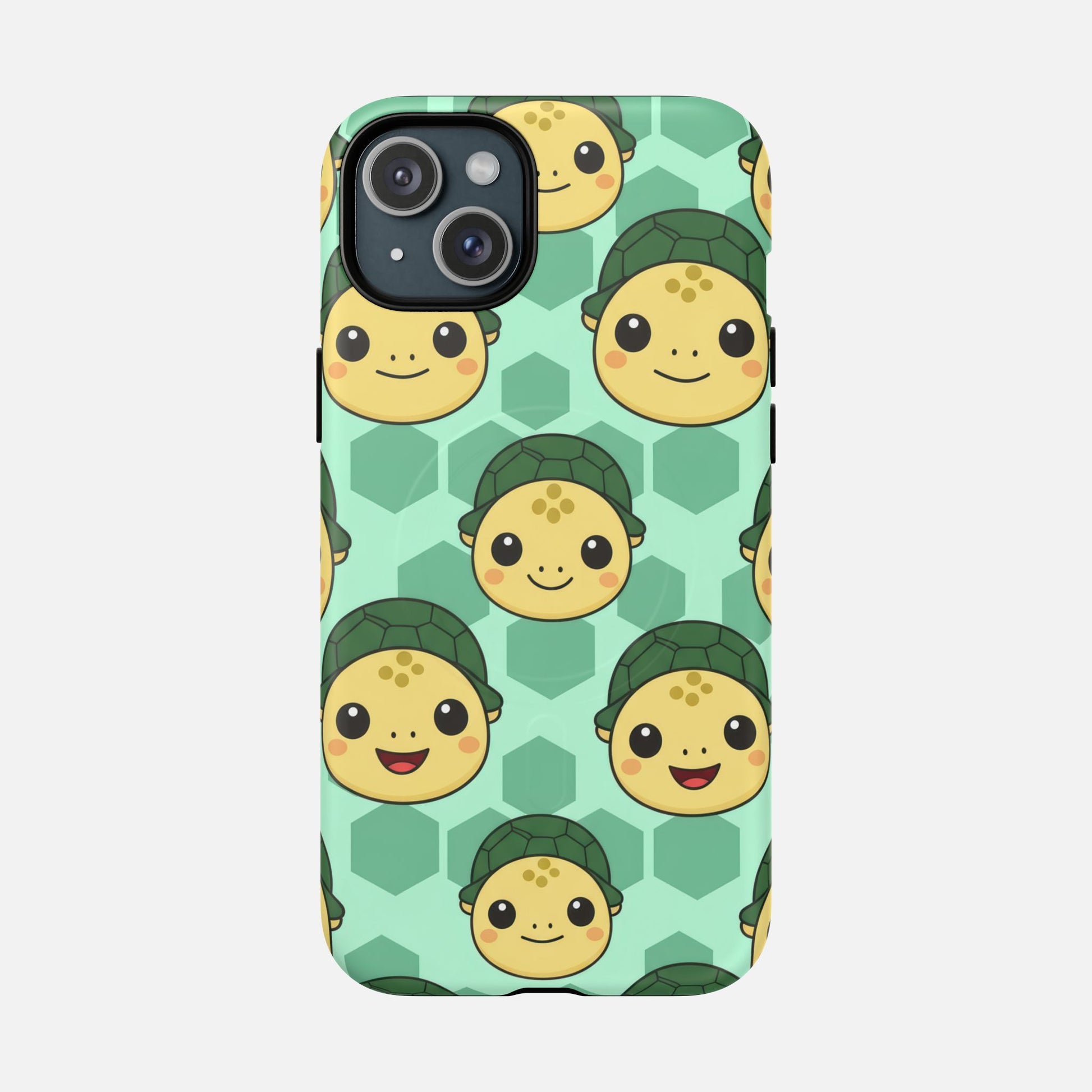 Cute Turtle Pattern Phone Case — Tough Magnetic Protective iPhone Cover iPhone 15 Plus Matte Phone Case