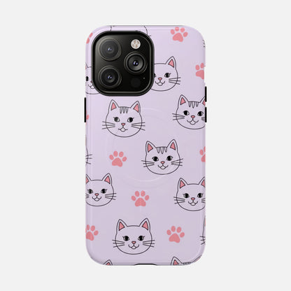 Cute Pink Cat Paw iPhone Case — Tough Magnetic | MagSafe Compatible