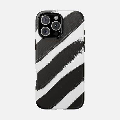 Abstract Black Brushstroke iPhone Case — Tough Magnetic | MagSafe Compatible