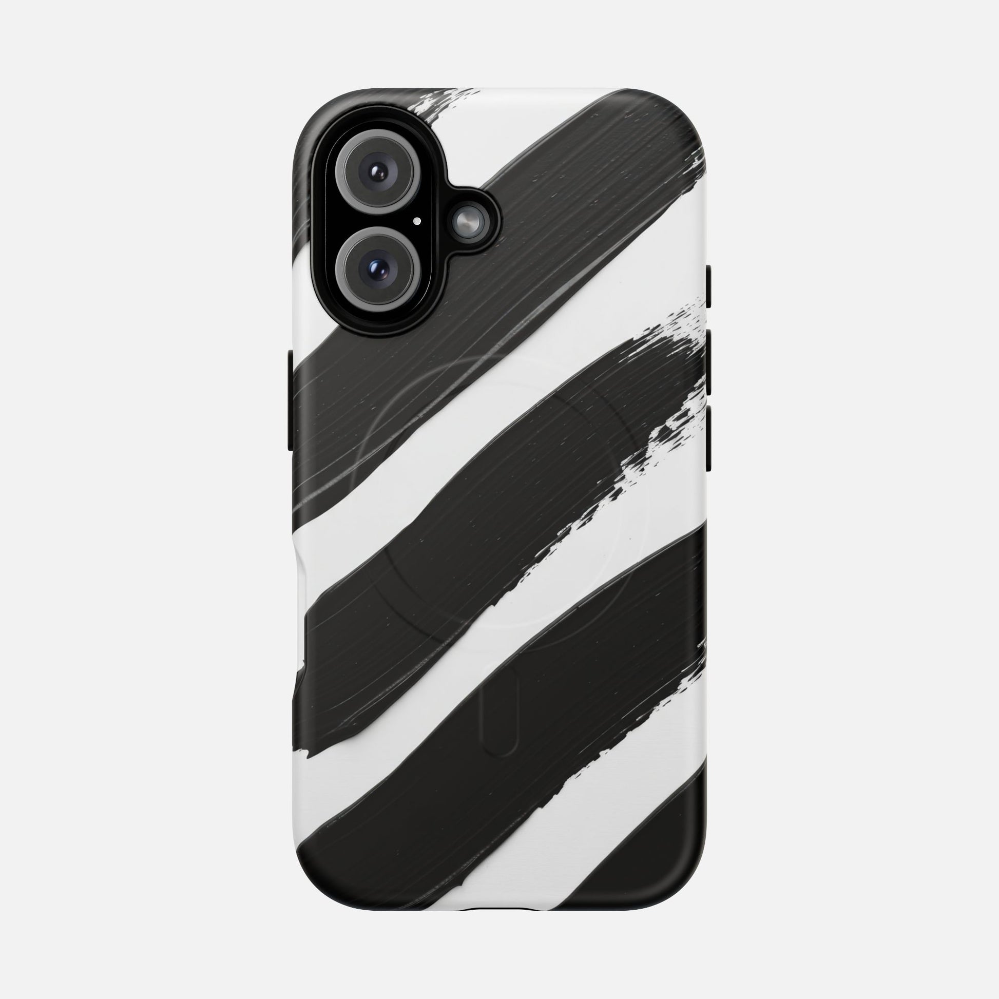 Abstract Black Brushstroke Magnetic Phone Case iPhone 16 Matte Phone Case
