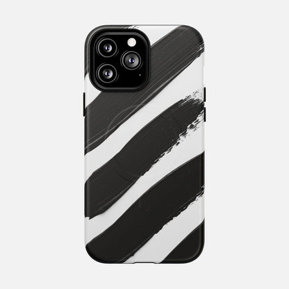 Abstract Black Brushstroke iPhone Case — Tough Magnetic | MagSafe Compatible