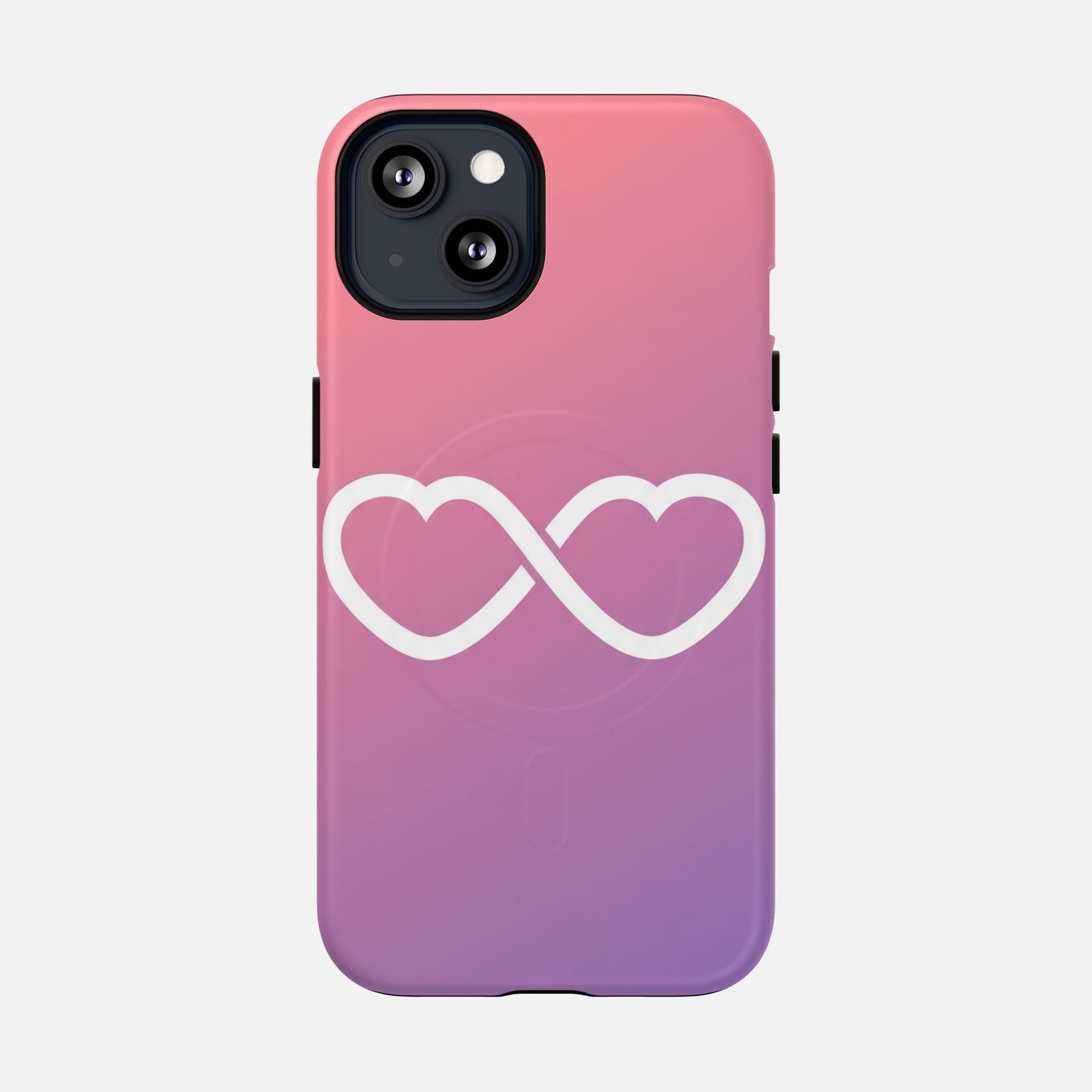 Infinity Heart With Pink Gradient iPhone Case — Tough Magnetic | MagSafe Compatible