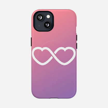 Infinity Heart With Pink Gradient iPhone Case — Tough Magnetic | MagSafe Compatible