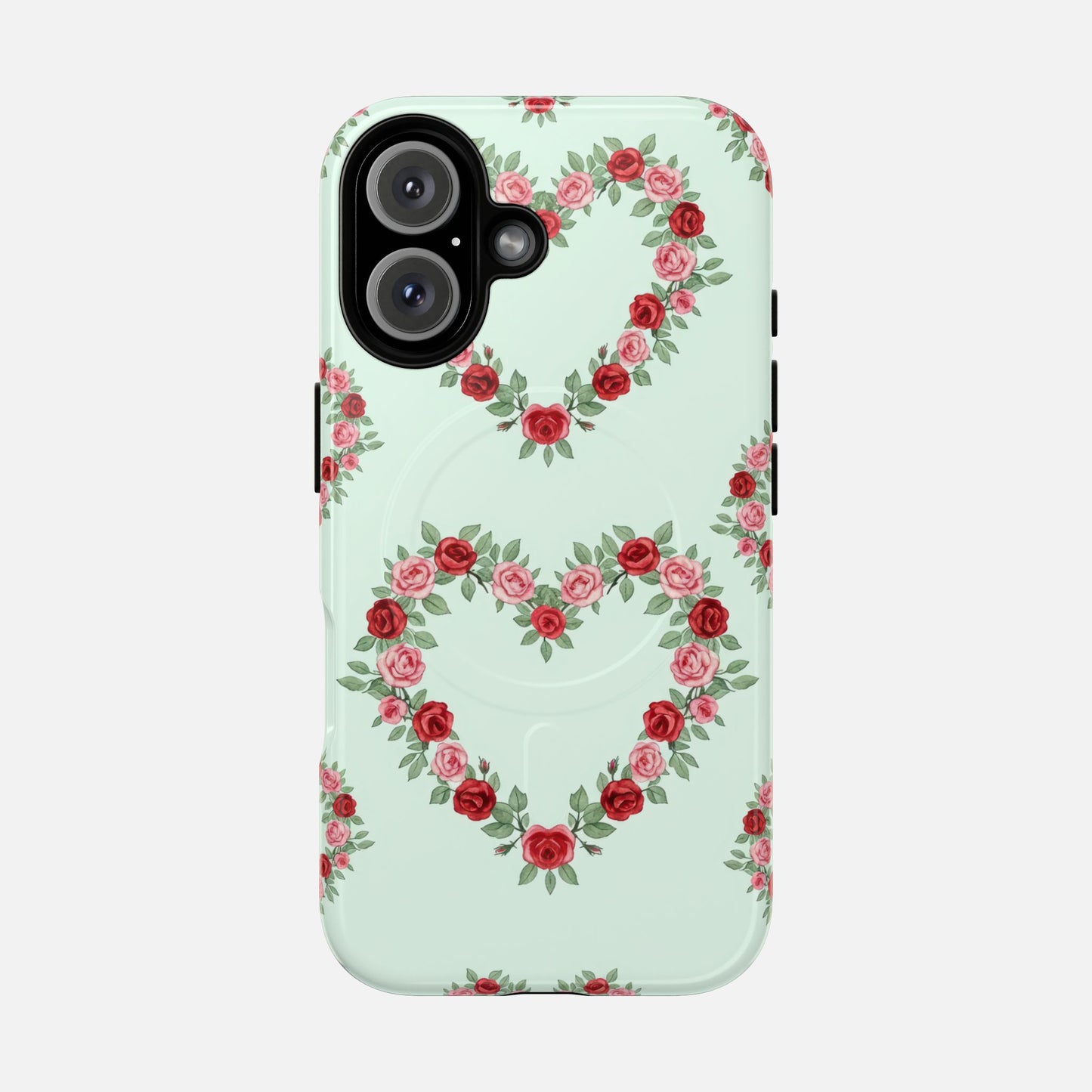 Rose Heart Floral iPhone Case — Tough Magnetic | MagSafe Compatible
