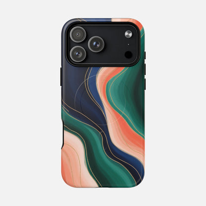 Magnetic Tough Case — Abstract Ocean Wave Design Phone Cover iPhone 17 Pro Max Matte Phone Case