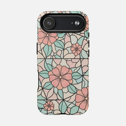 Pastel Floral Mosaic iPhone Case — Tough Magnetic | MagSafe Compatible