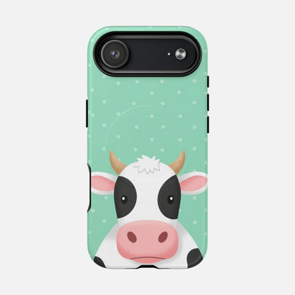 Cow Cartoon iPhone Case — Tough Magnetic | MagSafe Compatible