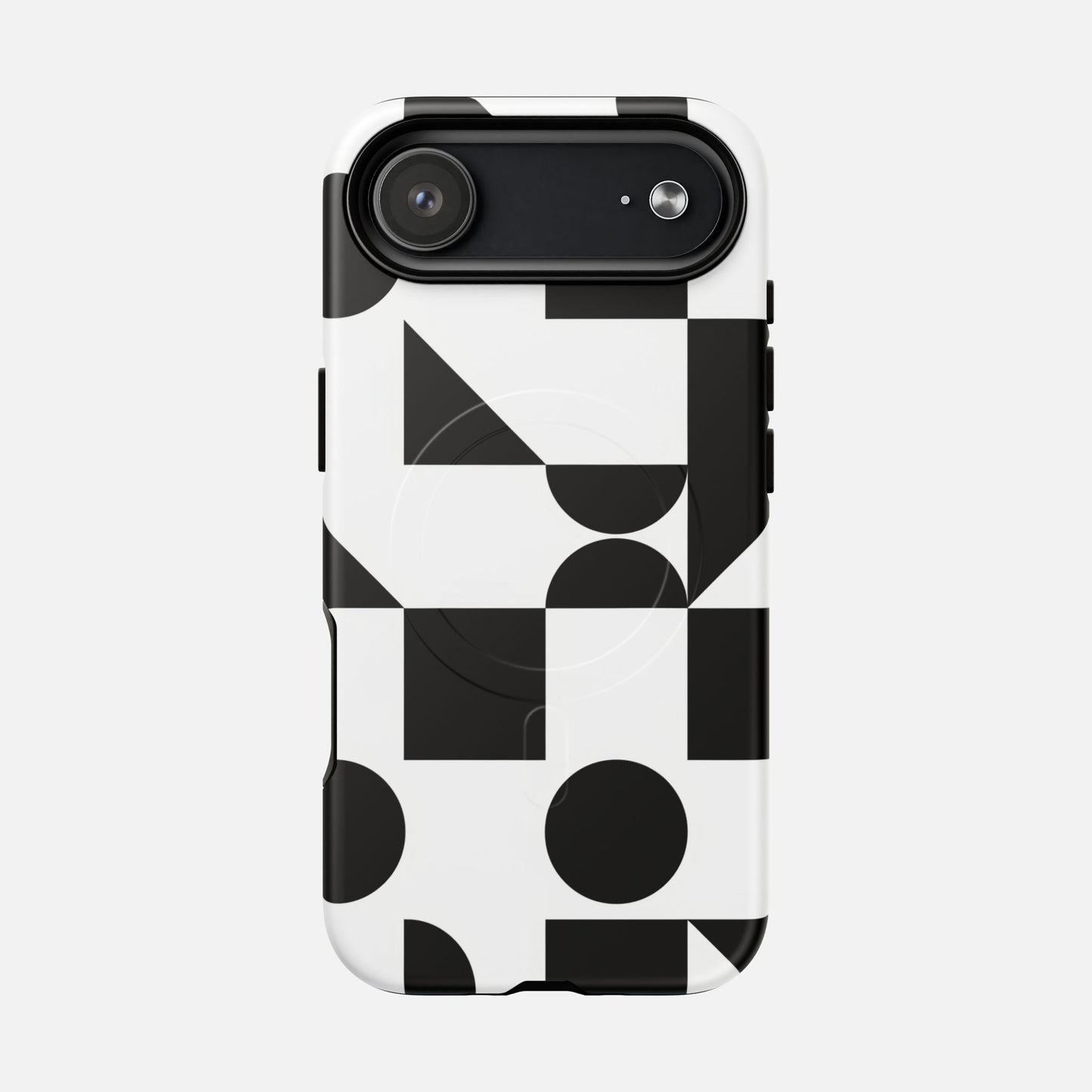 Geometric Black & White iPhone Case — Tough Magnetic | MagSafe Compatible